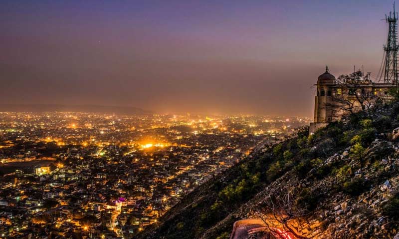 Night view of Jaipur city from Nahargarh Fort